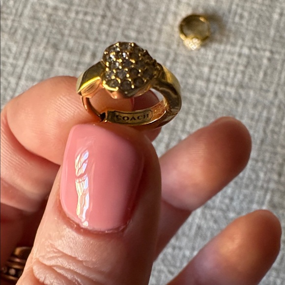 COACH Huggie Hoop Gold Heart Earrings - Picture 5 of 5